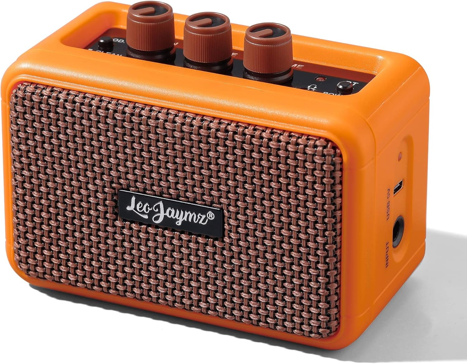 Mini Guitar Amplifier - 5W Dual Speaker BT Wireless Guitar Amp， Rechargeable Battery, Clean/Overdrive Modes, Headphone Jack,Ideal for Practice &amp;amp;amp;amp;amp;amp; Performance (Orange)